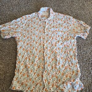 Kenny Flowers Vibrant Orange and White Floral Shirt